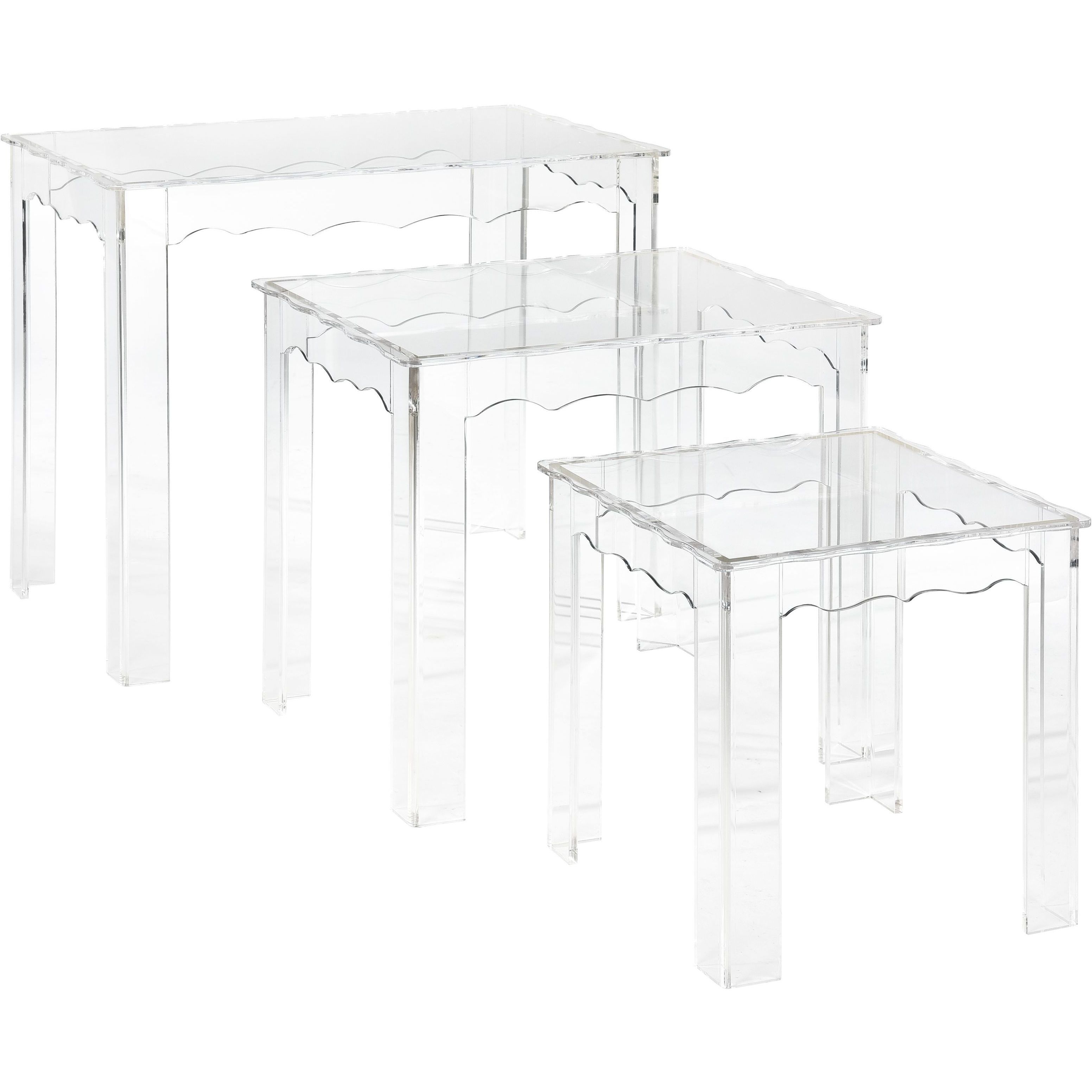 Jacobs 22 X 18 inch Clear Nesting Table, Set of 3