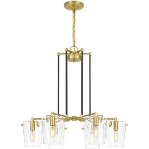 Arlo 6 Light 27 inch Black/Satin Brass Chandelier Ceiling Light