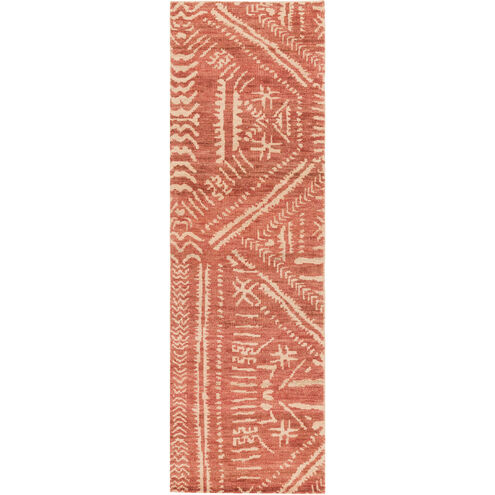 Mandela 96 X 30 inch Orange and Neutral Runner, Jute