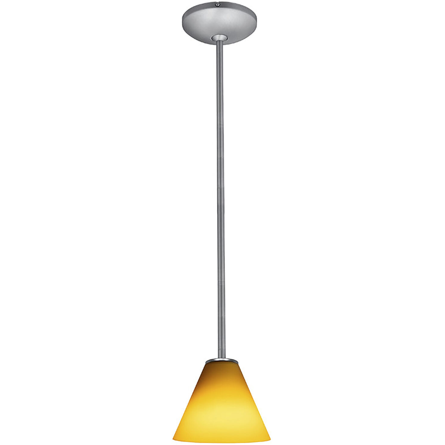 Martini LED 7 inch Brushed Steel Pendant Ceiling Light in Amber