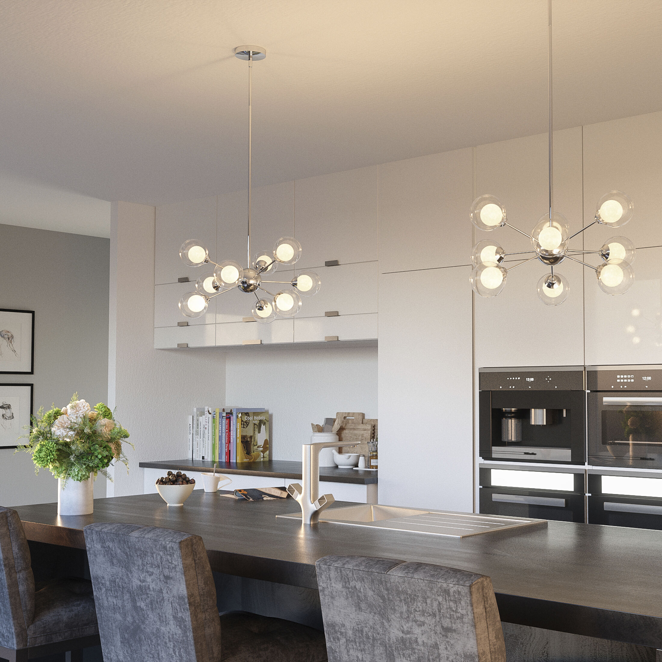 Spellbound 9 Light 20 inch Polished Chrome Pendant Ceiling Light