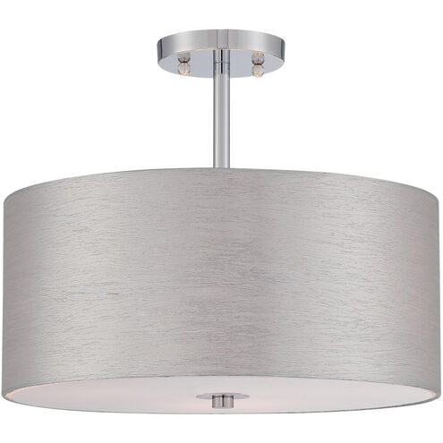 Silvain 3 Light 16 inch Chrome Flush Mount Ceiling Light