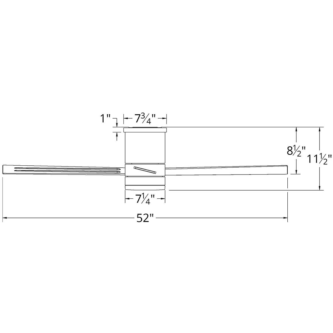 Axis 52 inch Titanium Flush Mount Ceiling Fan in 2700K