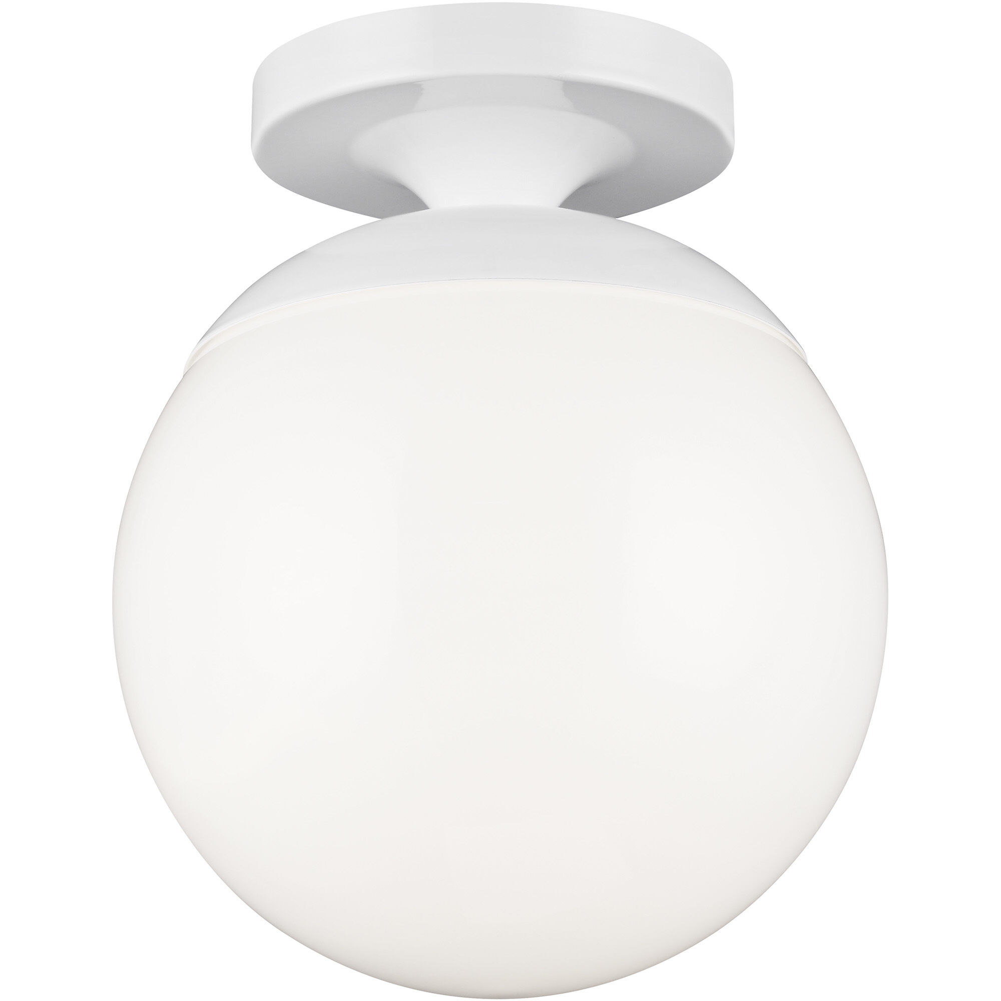 Leo - Hanging Globe LED 8 inch White Semi-Flush Mount Ceiling Light