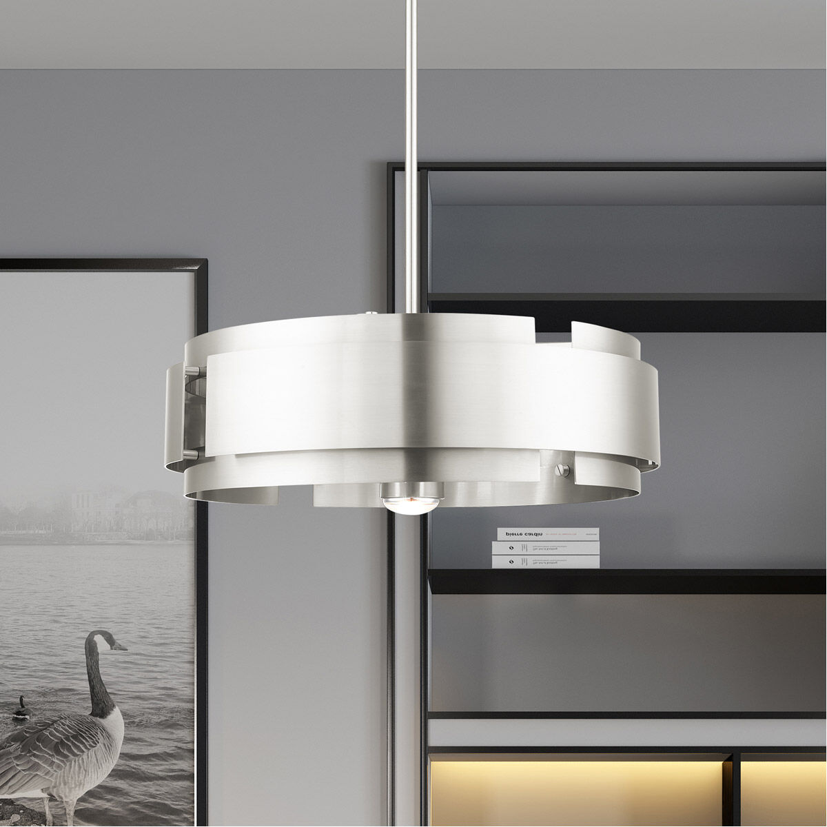 Varick 5 Light 22 inch Brushed Nickel Pendant Chandelier Ceiling Light