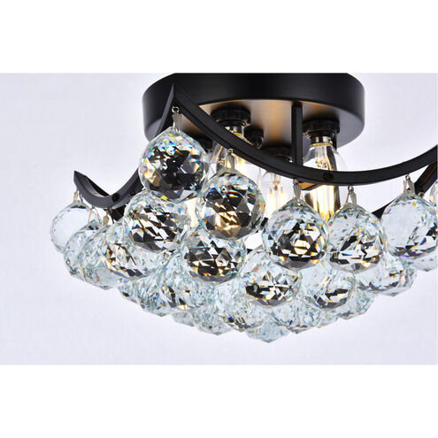 Corona 4 Light 10 inch Black and Clear Flush Mount Ceiling Light