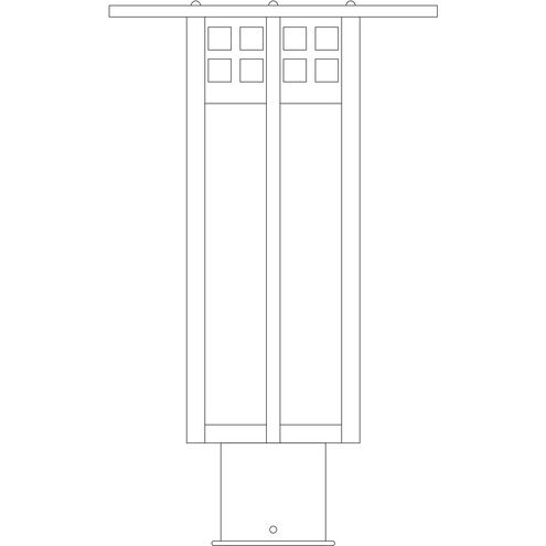 Glasgow 1 Light 12 inch Pewter Post Mount in Amber Mica