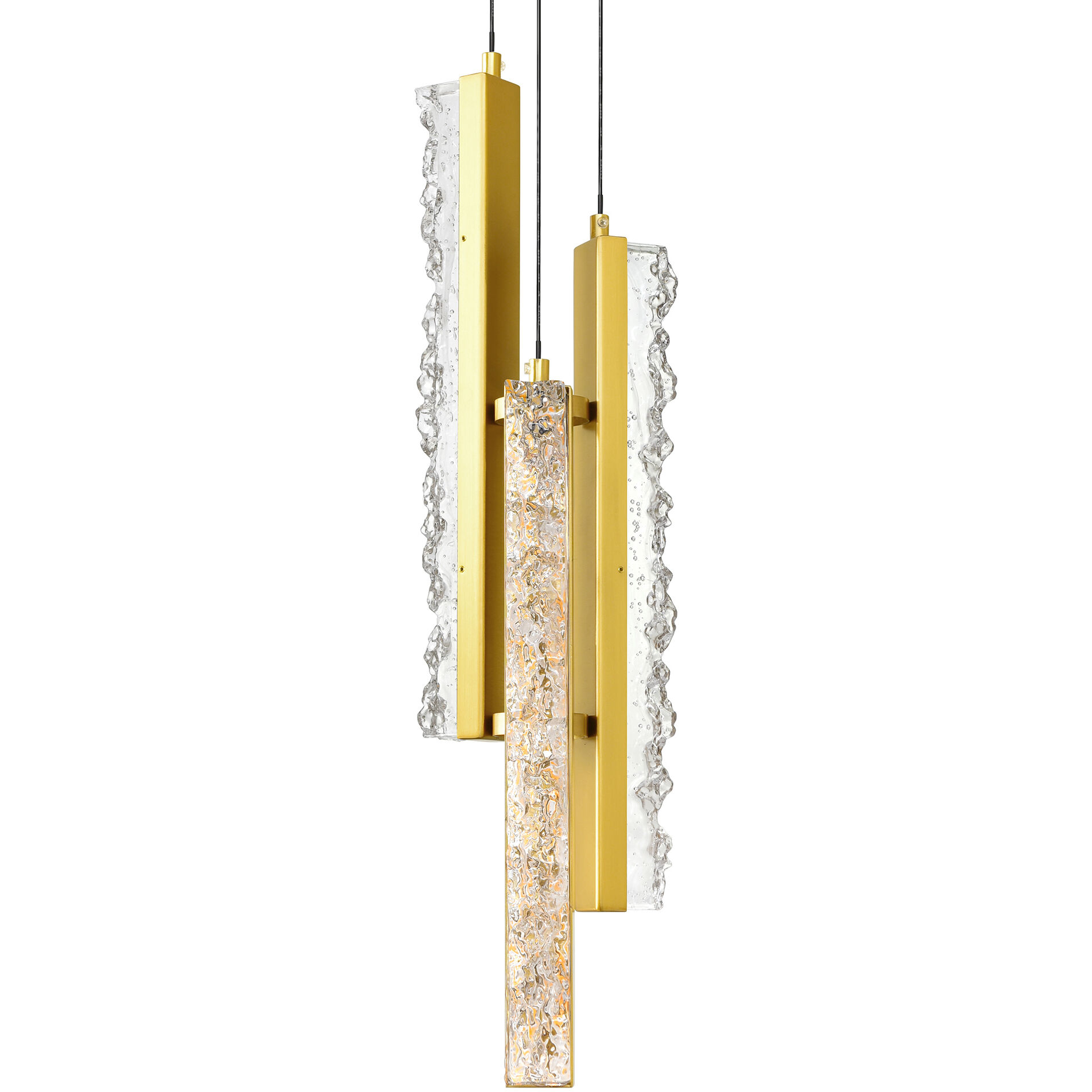 Stagger LED Brass Mini Pendant Ceiling Light