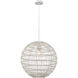 Simoom 1 Light 19 inch White Pendant Ceiling Light