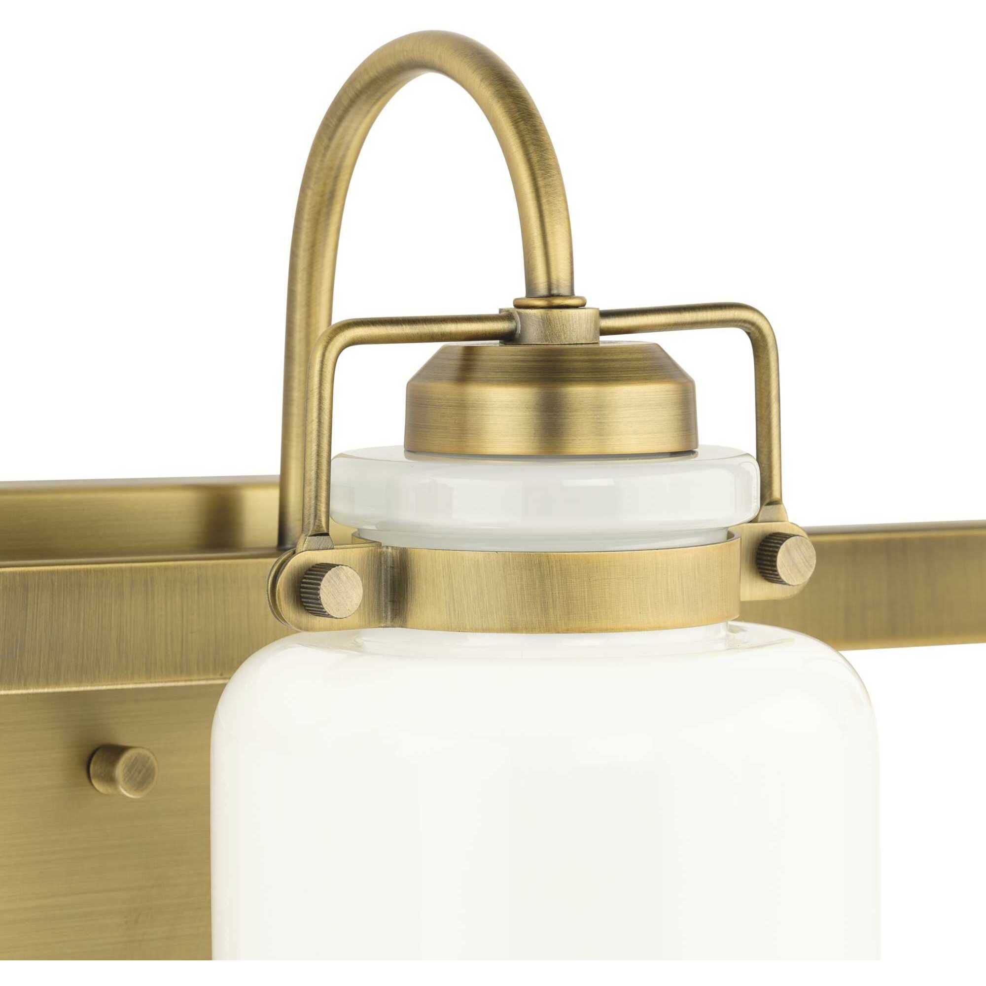 Fessler 3 Light 21.12 inch Vintage Brass Bath Light Wall Light