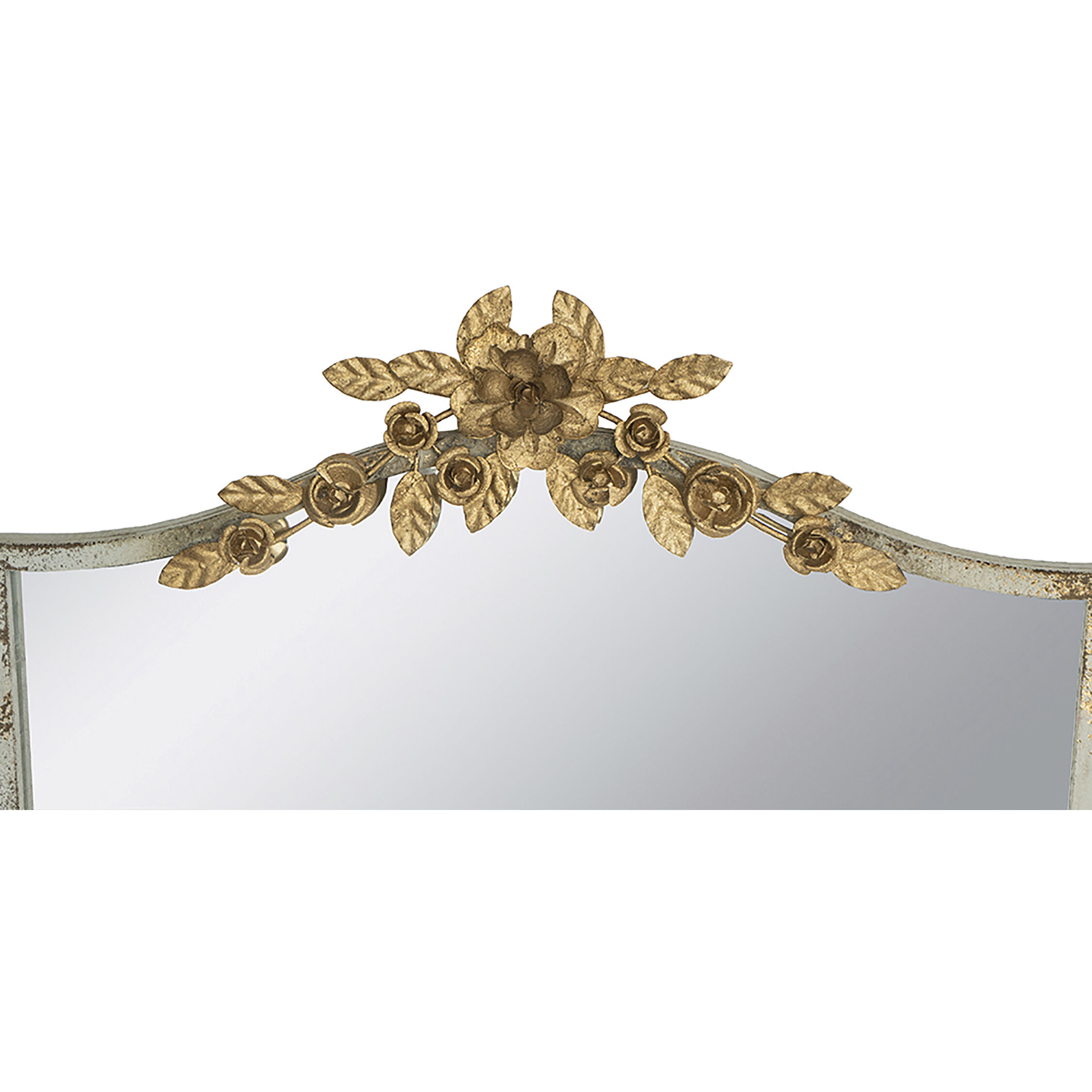 Anita 37.4 X 24 inch Distressed Ivory/Gold Wall Mirror