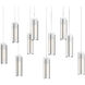 Exos Glass 10 Light 44.5 inch Black Pendant Ceiling Light in Opal, Rectangular