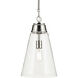 Marsailli 1 Light Polished Nickel Pendant Ceiling Light, Medium