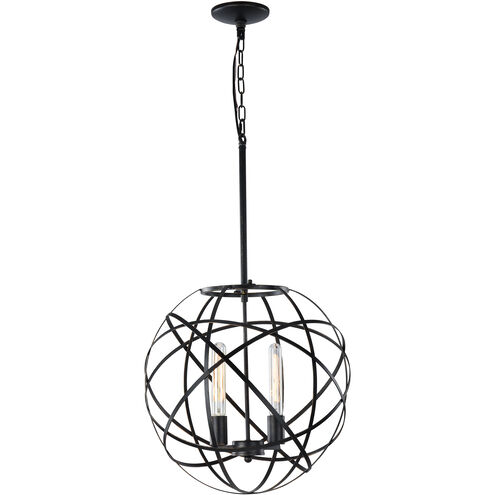 Atom 2 Light 18 inch Black Pendant Ceiling Light