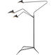 Risley 81.5 inch 3 watt Matte Black with Aged Brass Floor Lamp Portable Light