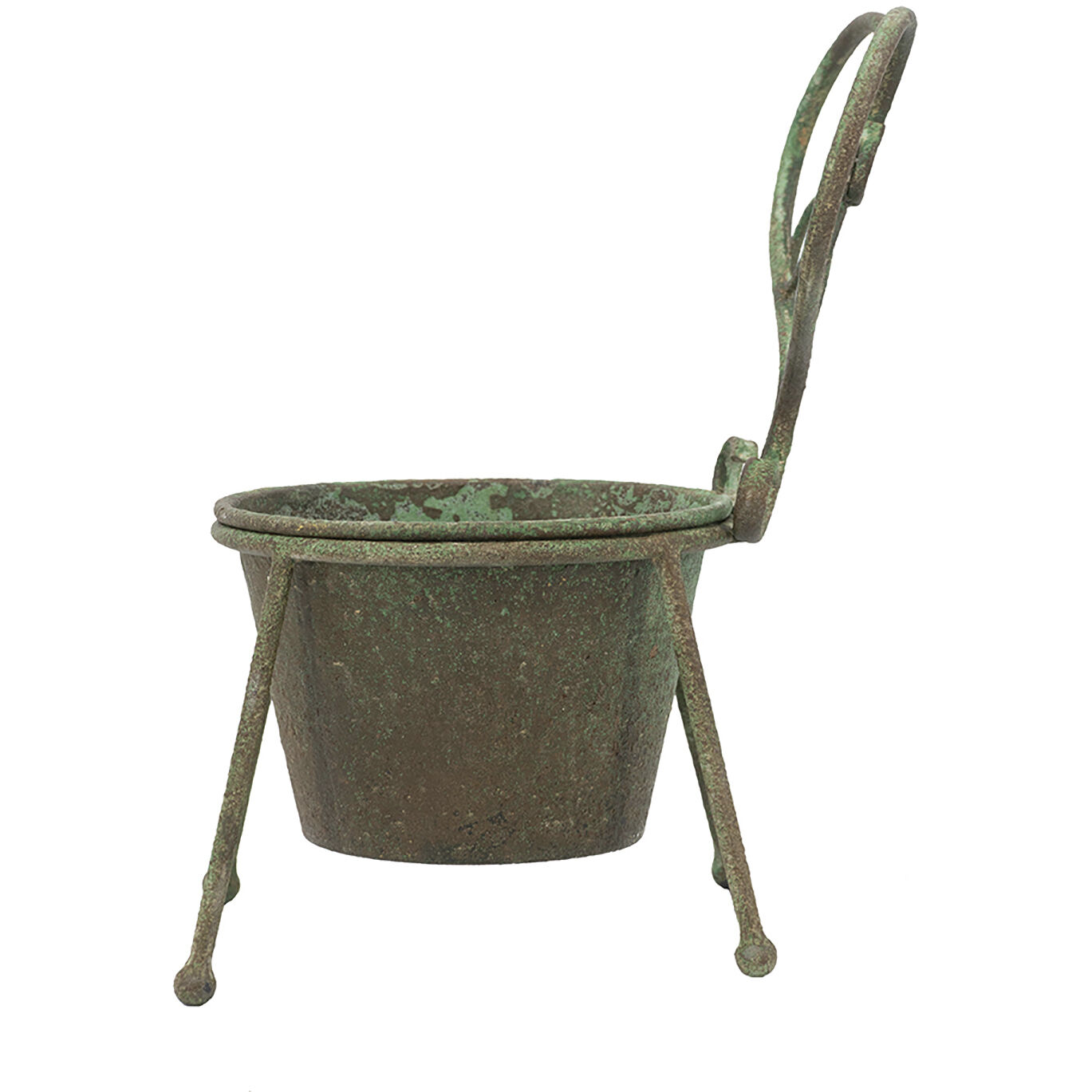 Anita Distressed Green and Gray Plant Stand