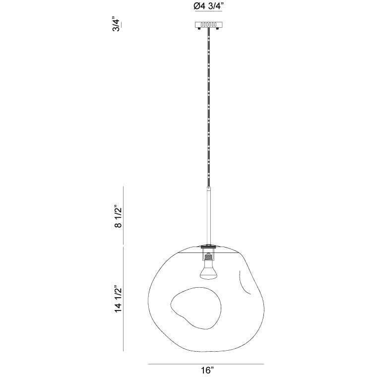 Galactic LED 16 inch Copper Pendant Ceiling Light