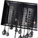 Water Drop 17 Light 13 inch Chrome Drum Shade Chandelier Ceiling Light in Black / Smoke