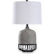 Logan 30 inch 100 watt Gray Stone and Onyx Table Lamp Portable Light