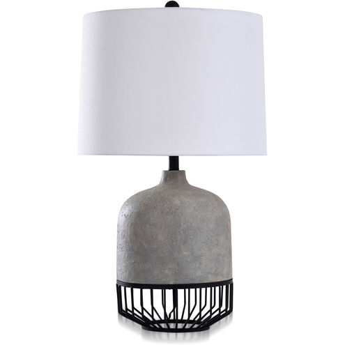 Logan 30 inch 100 watt Gray Stone and Onyx Table Lamp Portable Light