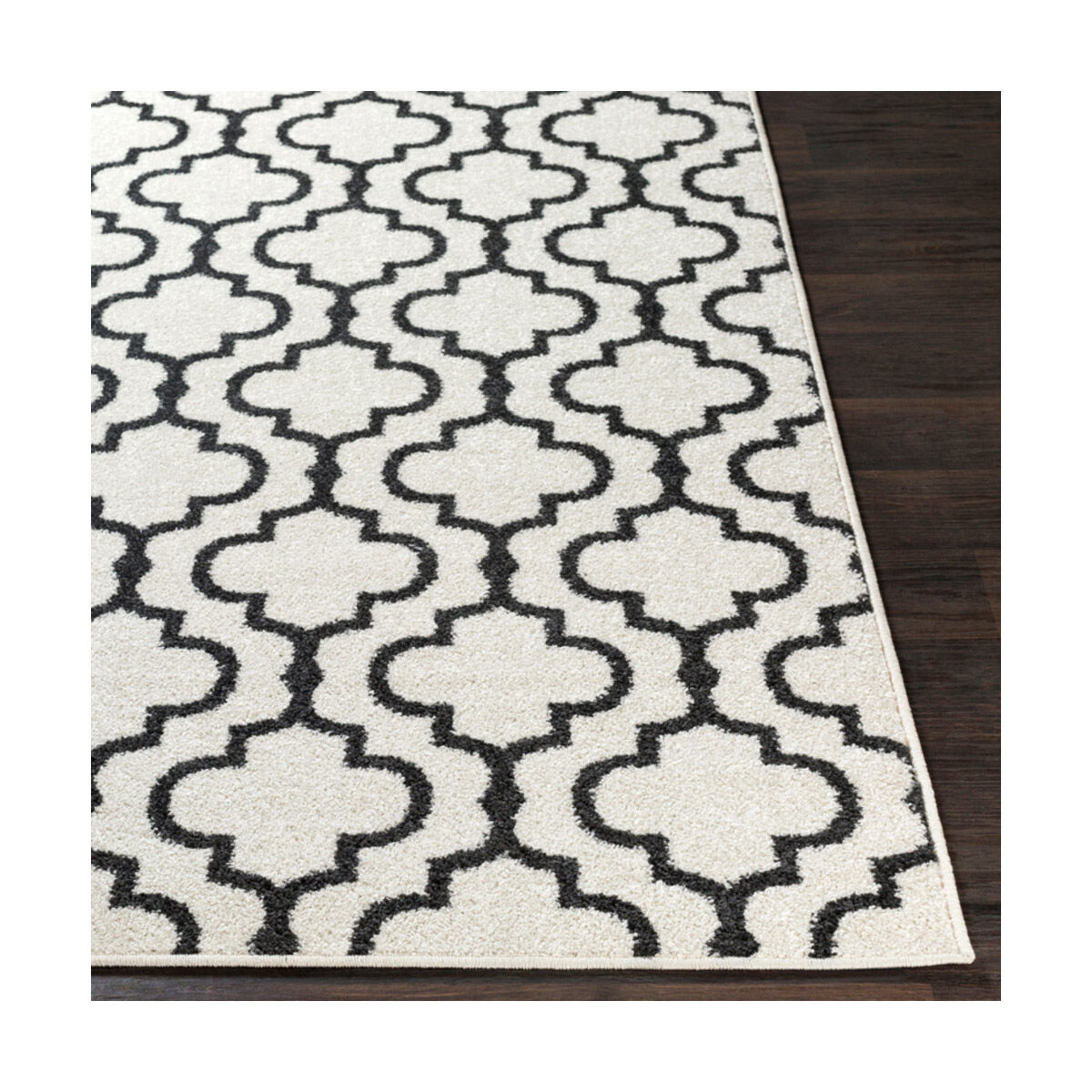 Seville 35 X 24 inch Black/White Rugs, Rectangle