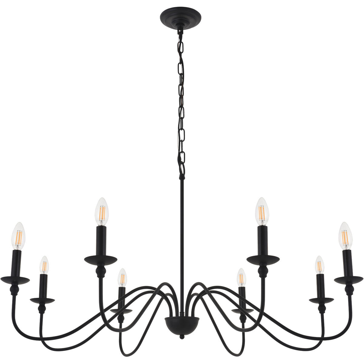Rohan 8 Light 42 inch Matte Black Chandelier Ceiling Light