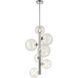 Courcelette 7 Light Chrome Foyer Pendant Ceiling Light in Clear Glass
