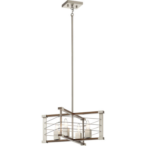 Lente 4 Light 14 inch Brushed Nickel Pendant Ceiling Light