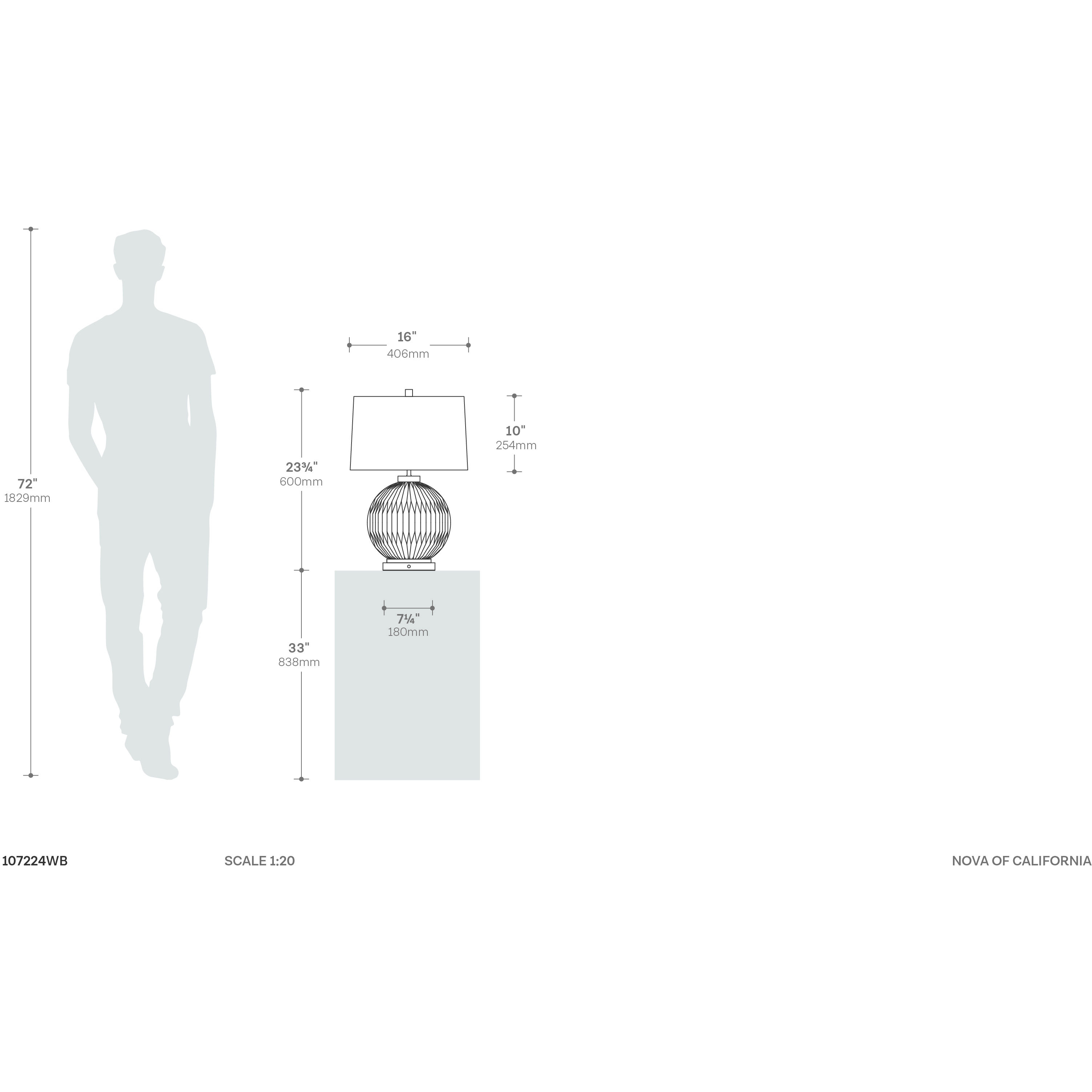 Moraga 24 inch 100.00 watt Walnut and White with Weathered Brass Table Lamp Portable Light