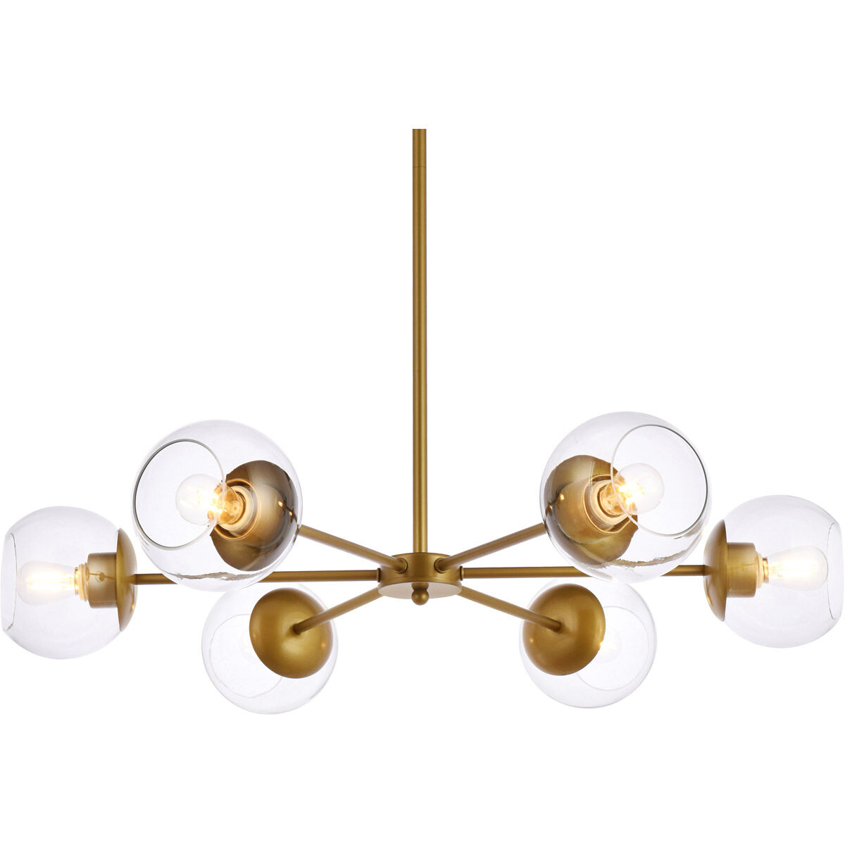Briggs 6 Light 30 inch Brass Pendant Ceiling Light