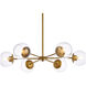 Briggs 6 Light 30 inch Brass Pendant Ceiling Light