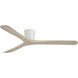 Avtur 60 inch Flat White with Bleached Wood Blades Flush Mount Ceiling Fan