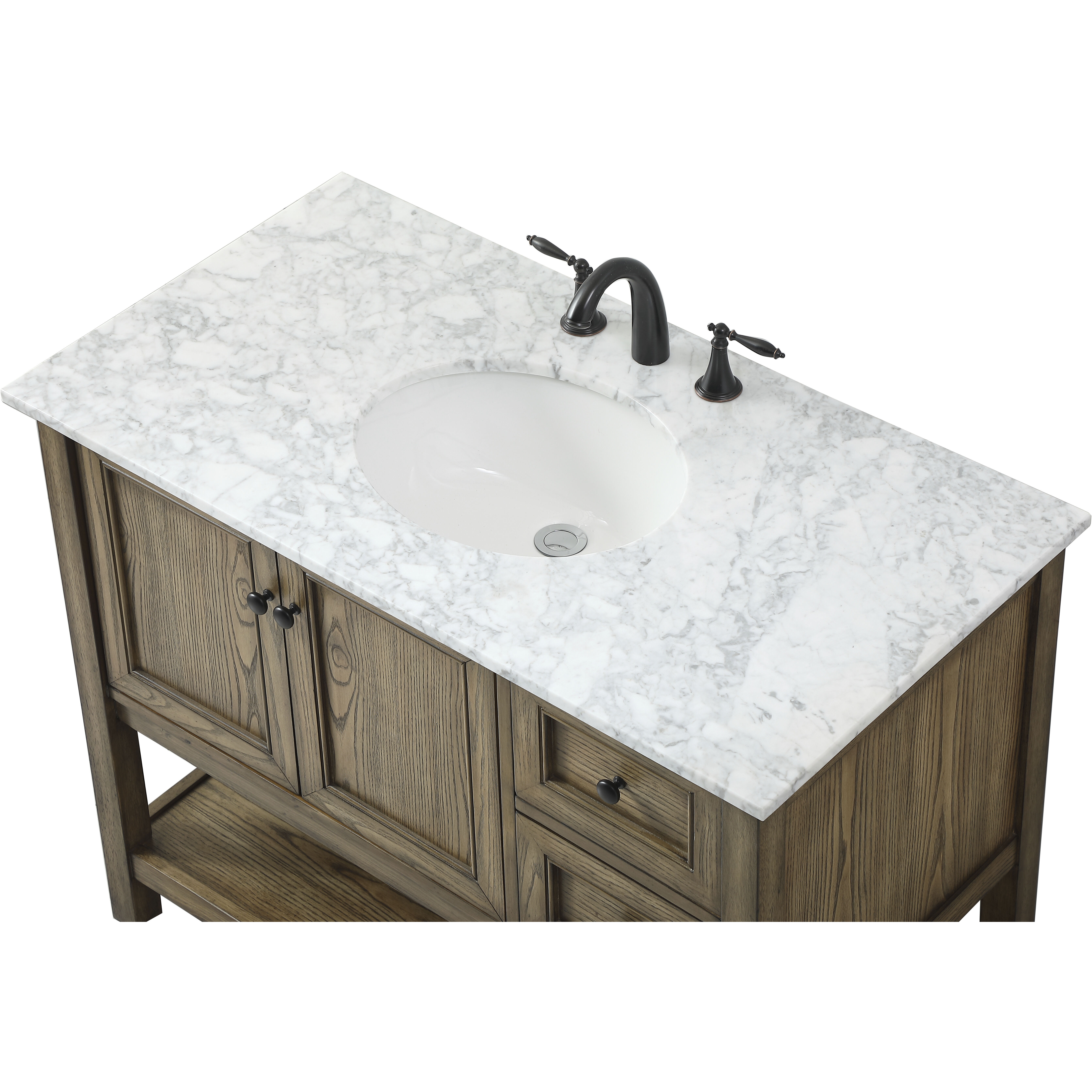 Metropolis 42 X 22 X 34 inch Driftwood Vanity Sink Set