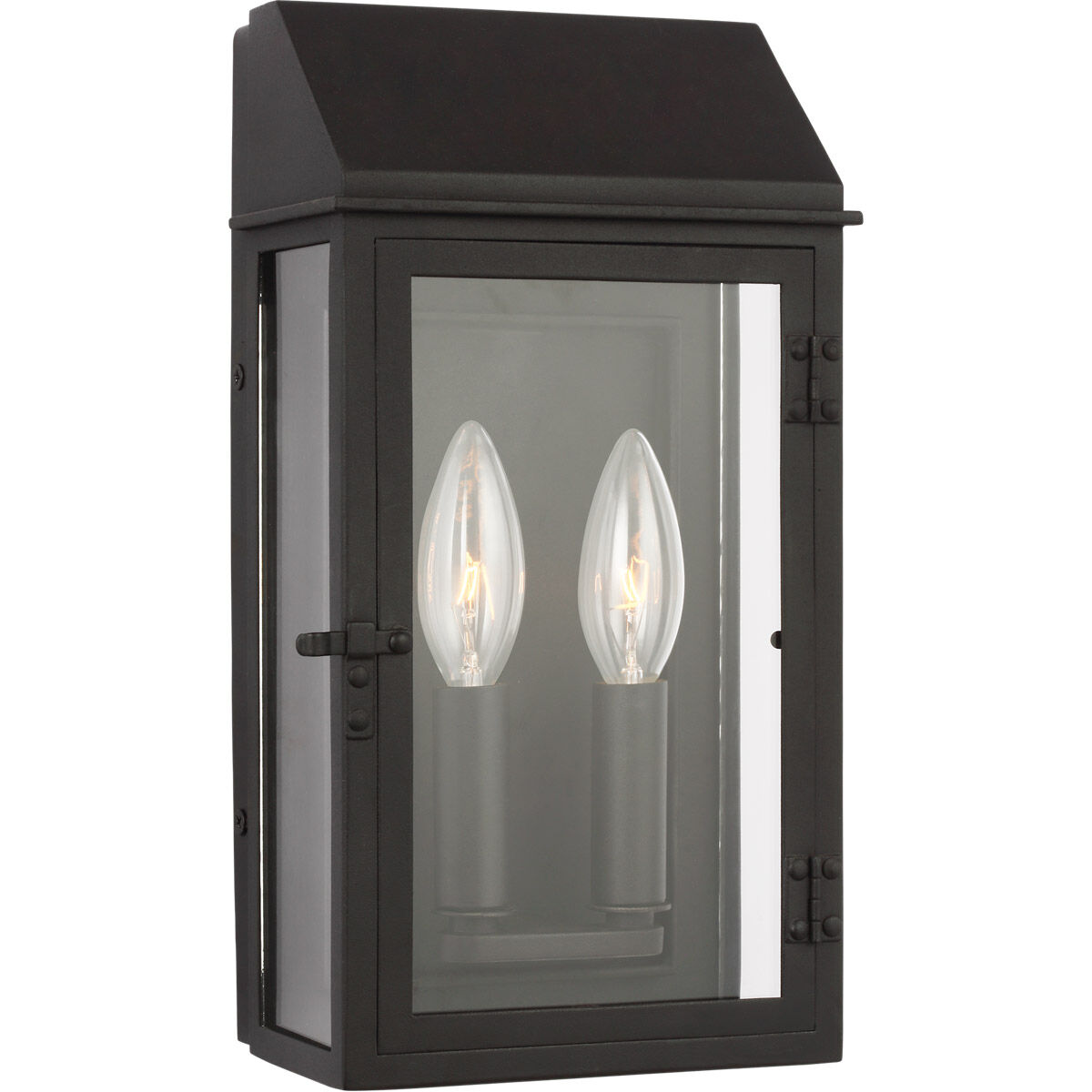 C&M by Chapman & Myers Hingham 2 Light 12 inch Textured Black Outdoor Wall Lantern