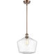 Ballston Cindyrella 1 Light 12 inch Antique Copper Mini Pendant Ceiling Light in Incandescent, Seedy Glass
