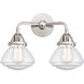 Nouveau 2 Olean LED 15 inch Polished Chrome Bath Vanity Light Wall Light in Seedy Glass