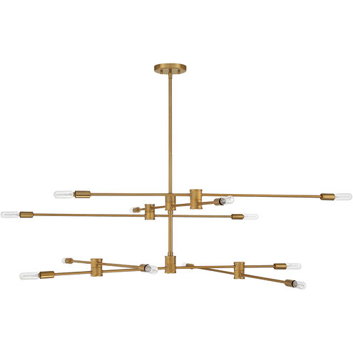 Lyrique 12 Light 54.25 inch Warm Brass Chandelier Ceiling Light