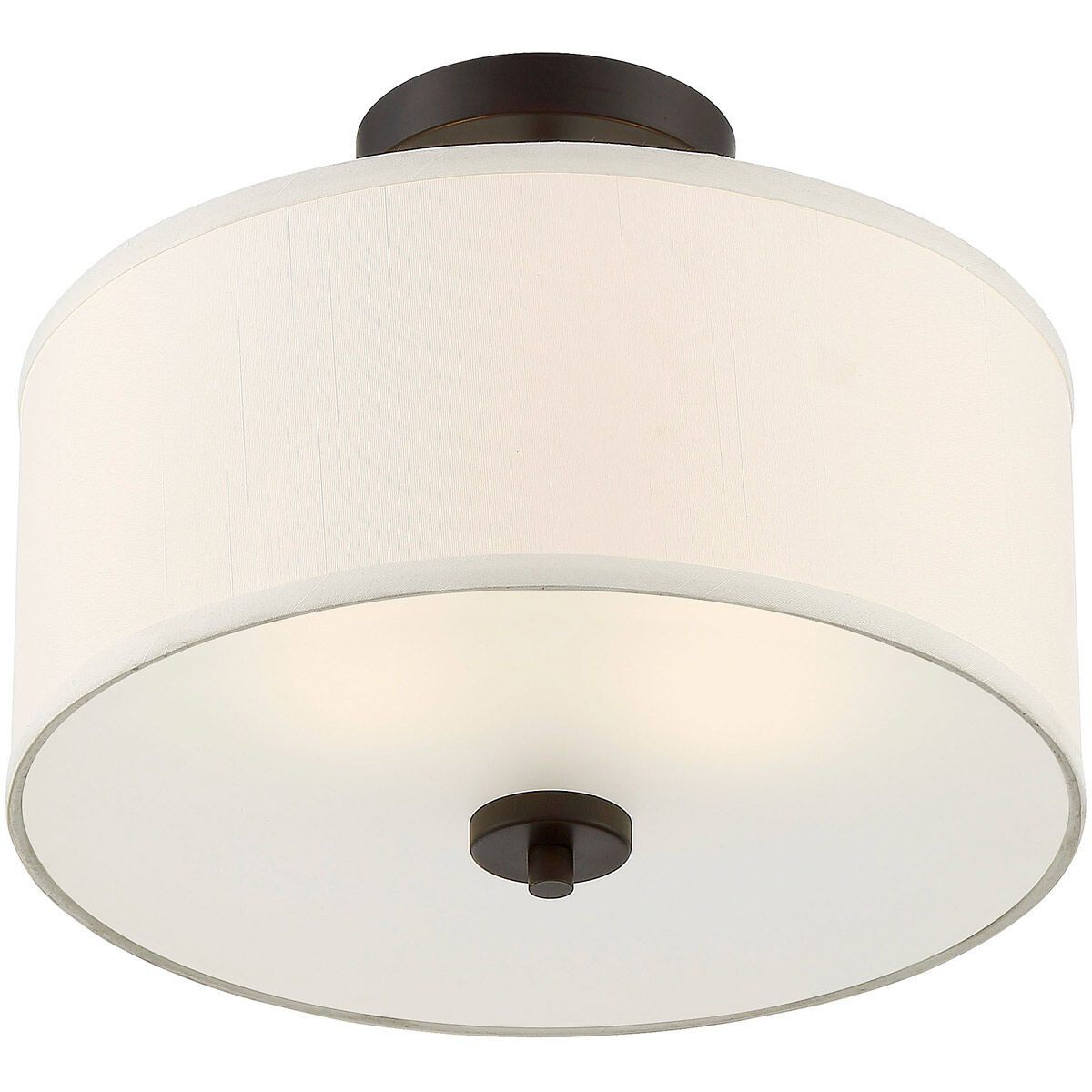 Modern 2 Light 13 inch Oil Rubbed Bronze Semi-Flush Ceiling Light