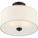 Modern 2 Light 13 inch Oil Rubbed Bronze Semi-Flush Ceiling Light
