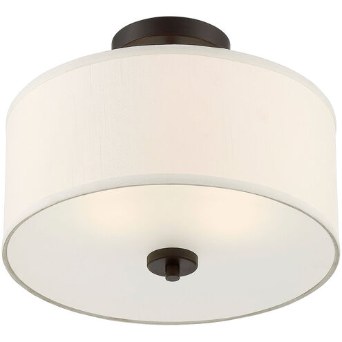 Modern 2 Light 13 inch Oil Rubbed Bronze Semi-Flush Ceiling Light
