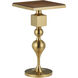 Maeve 20 X 9.5 inch Brushed Brass and Walnut Accent Table