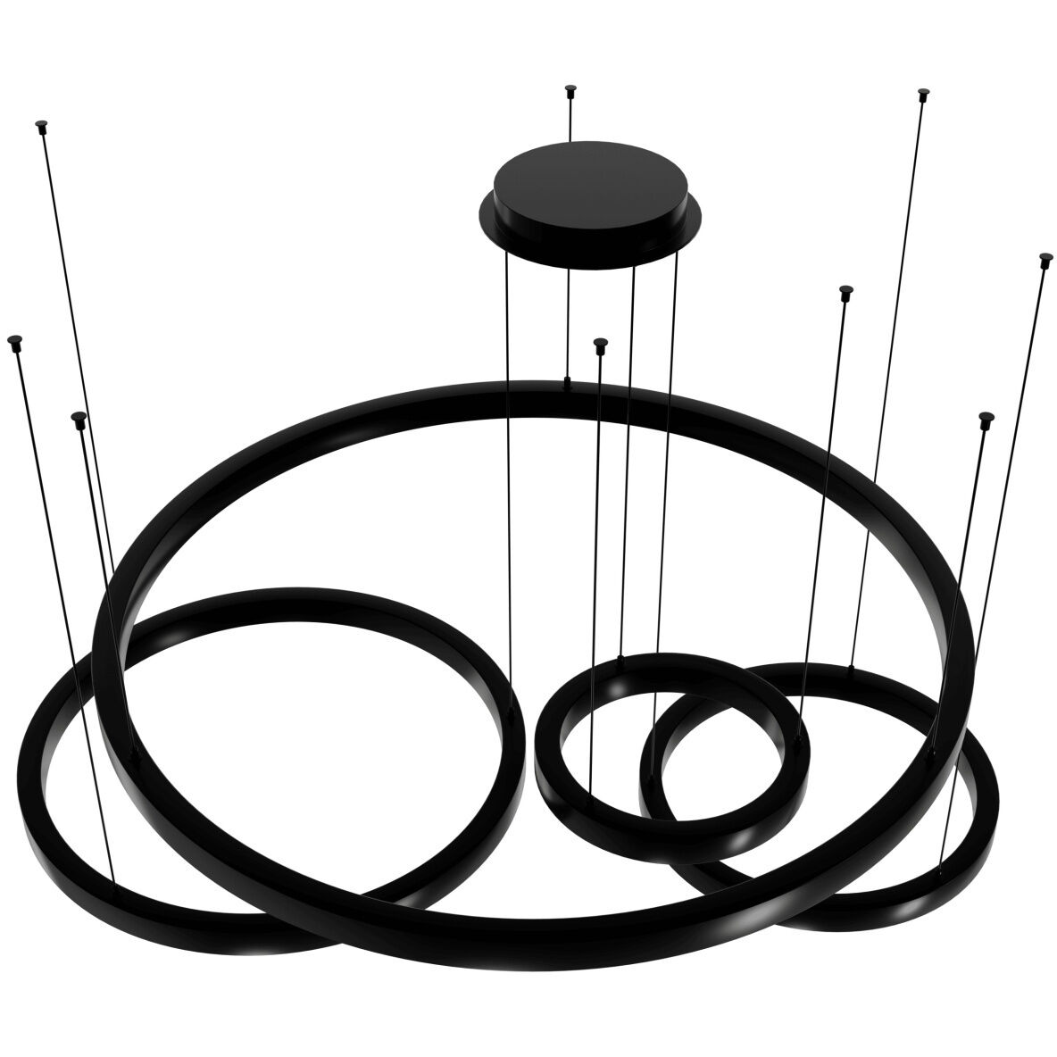 Aria LED 64 inch Polished Black Gunmetal Chrome Multi Port Pendant Ceiling Light