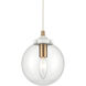 Boudreaux 1 Light 6 inch Matte White with Satin Brass Mini Pendant Ceiling Light