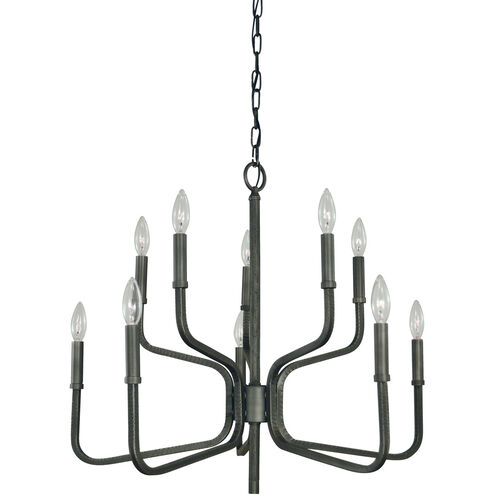 Heidleberg 10 Light 28 inch Satin Pewter Dining Chandelier Ceiling Light