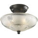Restoration 3 Light 12 inch Oiled Bronze Semi Flush Mount Ceiling Light