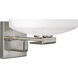 International 2 Light 10 inch Brushed Nickel Bath Vanity Wall Light