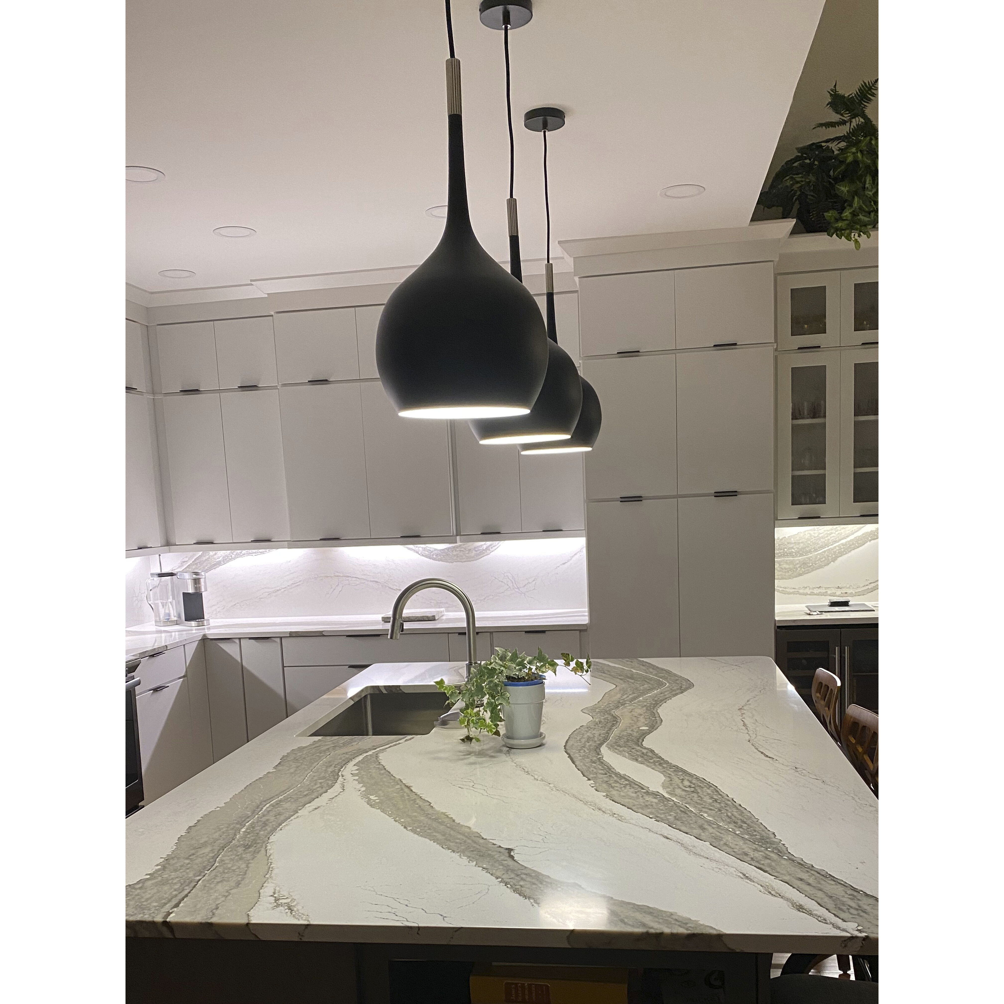 Ziggy 1 Light 12 inch Black with Polished Nickel Indoor Pendant Ceiling Light