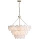 Yep Cascada 11 Light 27.25 inch Aegean Silver Pendant Ceiling Light in Cirrus Cloud Glass, 3 Tier