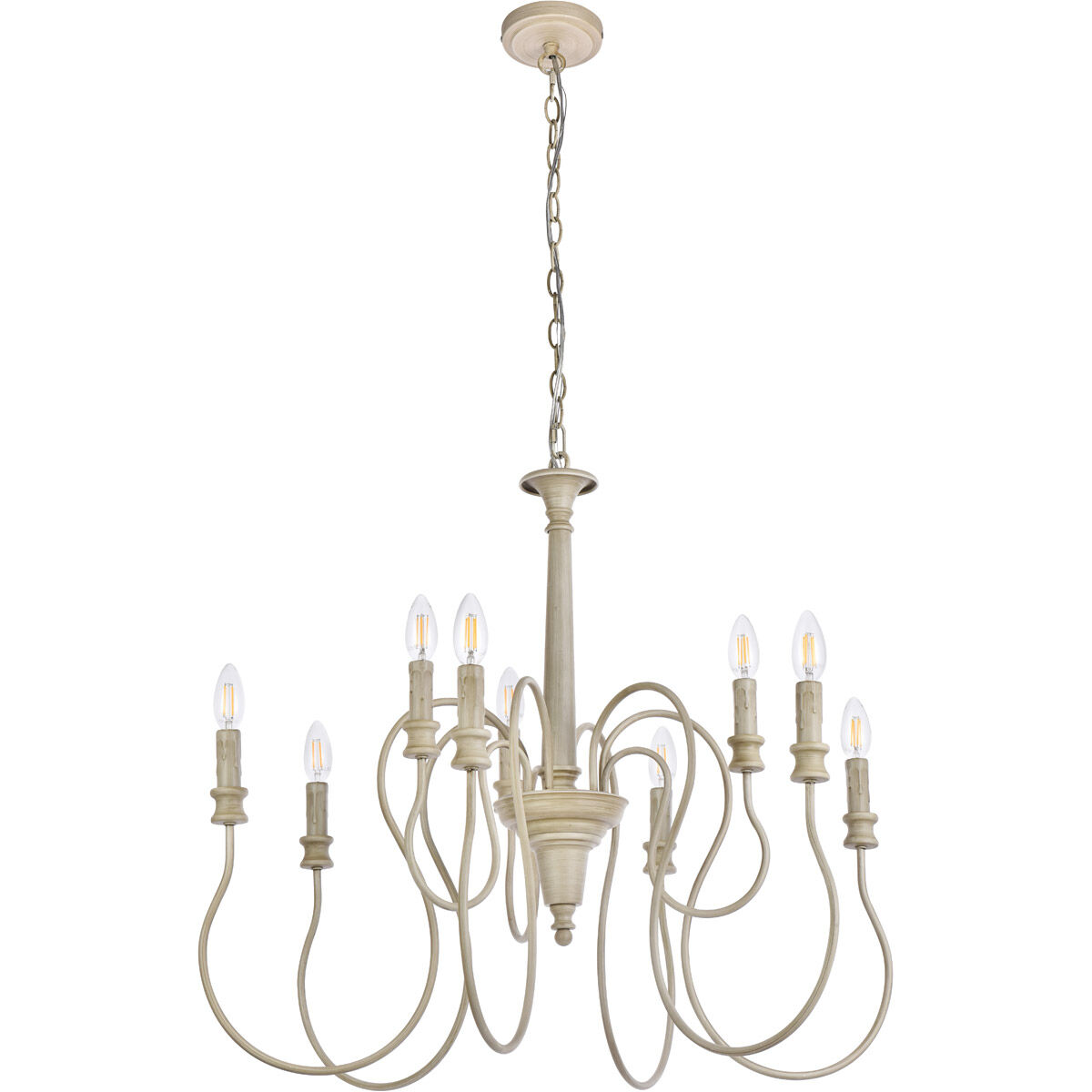 Flynx 9 Light 31 inch Weathered Dove Pendant Ceiling Light