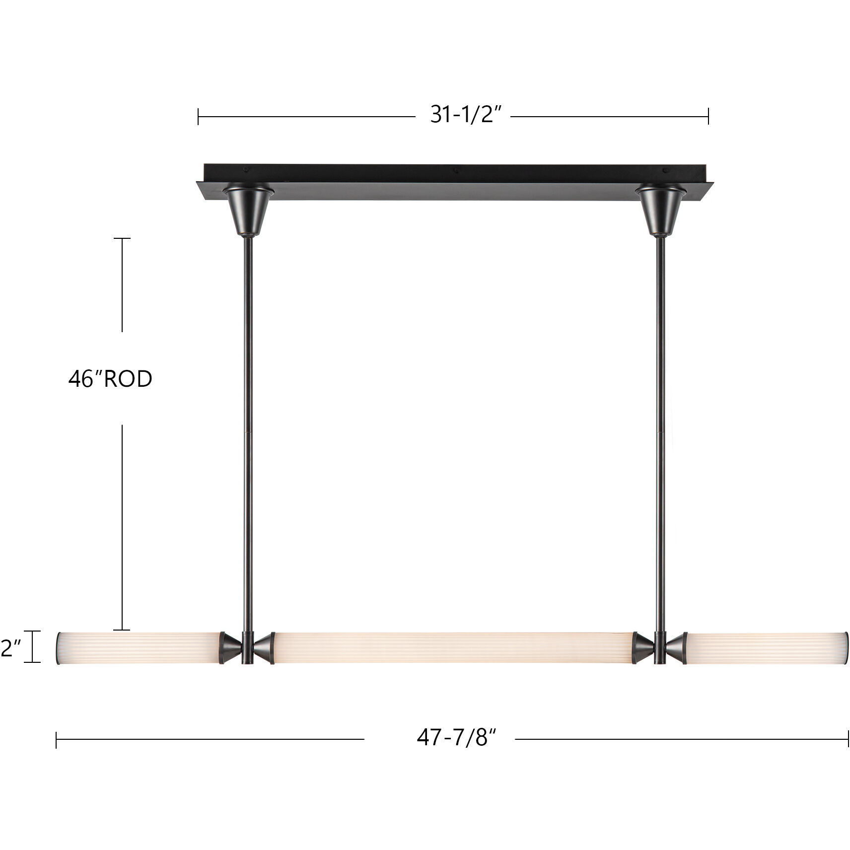 Edwin 47.88 inch Vintage Brass Linear Pendant Ceiling Light